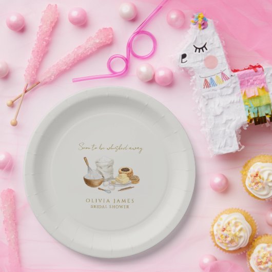 Bruiloftsfeestje dat binnenkort wordt weggevoerd papieren bordje (Feest)