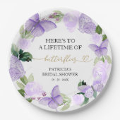 Bruiloftsfeestje: Een Leven Lang Vlinders Papieren Bordje (Voorkant)