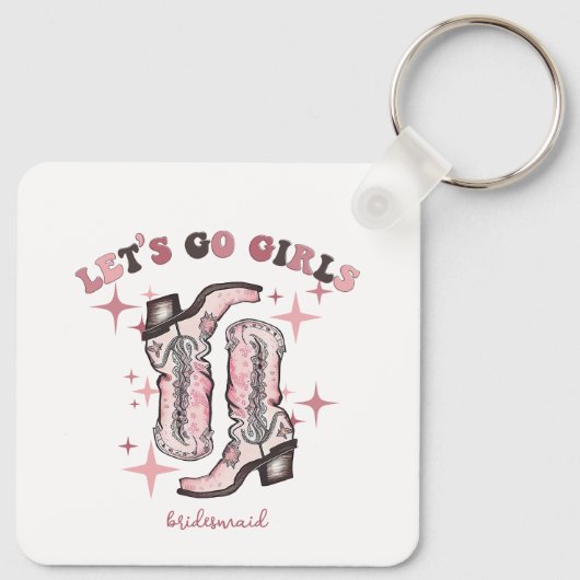 Bruiloftsfeestje Favoriet Laten we gaan, meiden Sleutelhanger (Achterkant)