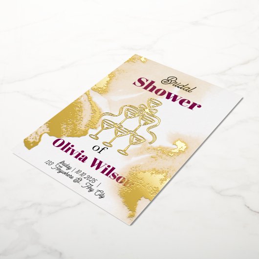 Bruiloftsfeestje Folie Uitnodiging (Gedraaid)