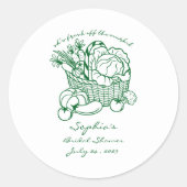 Bruiloftsfeestje 'Fresh Off The Market' Boerenmark Ronde Sticker (Voorkant)