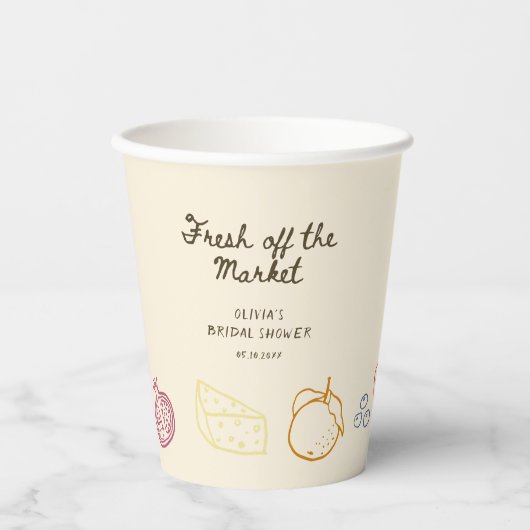 Bruiloftsfeestje Fresh Off The Market Papieren Bekers (Voorkant)