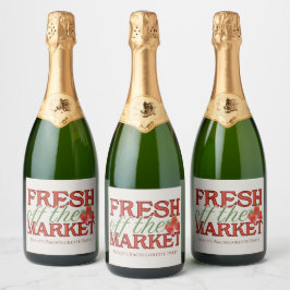 Bruiloftsfeestje Fresh Off the Market Sparkling Wijnetiket