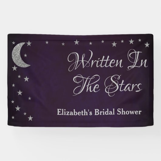 Bruiloftsfeestje 'Geschreven in de sterren' Spandoek (Horizontaal)