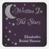 Bruiloftsfeestje 'Geschreven in de sterren' Vierkante Sticker (Voorkant)