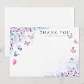 Bruiloftsfeestje 'Hij bezorgt me vlinders in mijn Bedankkaart (Voorkant / Achterkant)
