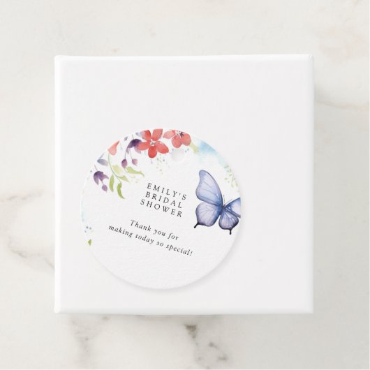 Bruiloftsfeestje 'Hij Geeft Me Vlinders' Bedankjes Labels (In situ)
