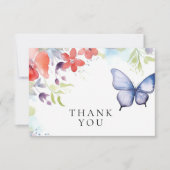 Bruiloftsfeestje 'Hij geeft me vlinders in mijn bu Bedankkaart (Voorkant)