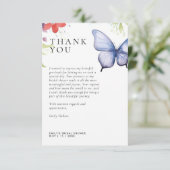 Bruiloftsfeestje 'Hij geeft me vlinders in mijn bu Bedankkaart (Staand voorkant)
