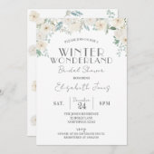 Bruiloftsfeestje in Bloemige Winterwonderland Kaart (Voorkant / Achterkant)