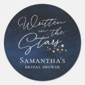 Bruiloftsfeestje 'In de sterren geschreven' Ronde Sticker (Voorkant)