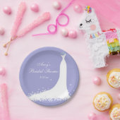 Bruiloftsfeestje, Lavendel, Witte Vlinders Papieren Bordje (Feest)