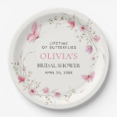 Bruiloftsfeestje 'Levensduur van Vlinders' Papieren Bordje (Voorkant)