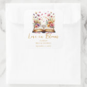 Bruiloftsfeestje "Love In Bloom" Vierkante Sticker (Tas)