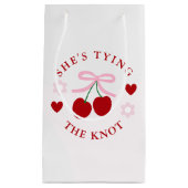 Bruiloftsfeestje: Love Is Cherry Sweet Klein Cadeauzakje (Voorkant)