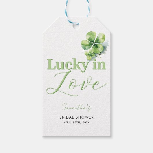 Bruiloftsfeestje Lucky in Love St. Patrick's Day  Cadeaulabel (Voorkant)