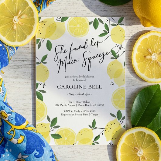 Bruiloftsfeestje Main Squeeze Lemon Kaart