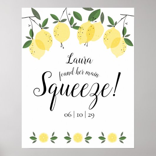 Bruiloftsfeestje Main Squeeze Lemons Poster (Voorkant)