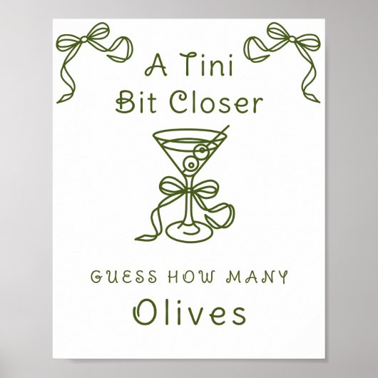 Bruiloftsfeestje Martini - Hoeveel olijven Poster (Voorkant)