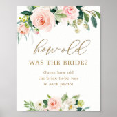 Bruiloftsfeestje met bloemmotief Hoe oud was de br Poster (Voorkant)