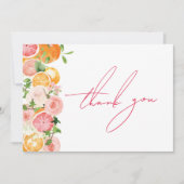 Bruiloftsfeestje met citrus thema "Main Squeeze" Bedankkaart (Voorkant)