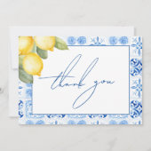 Bruiloftsfeestje met citrus thema "Main Squeeze" Bedankkaart (Voorkant)
