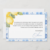 Bruiloftsfeestje met citrus thema "Main Squeeze" Bedankkaart (Achterkant)