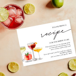 Bruiloftsfeestje met cocktailparty receptenverzoek kaart