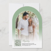 Bruiloftsfeestje met Halve Maan Eucalyptus Boog Kaart (Achterkant)