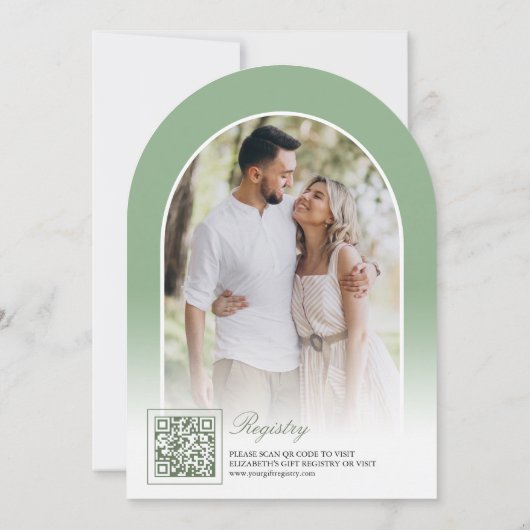 Bruiloftsfeestje met Halve Maan Eucalyptus Boog Kaart (Achterkant)