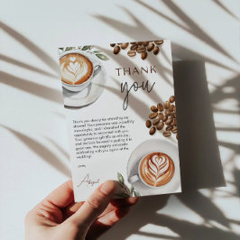 Bruiloftsfeestje met koffie - De liefde is in de l Bedankkaart