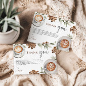 Bruiloftsfeestje met koffie - De liefde is in de l Bedankkaart