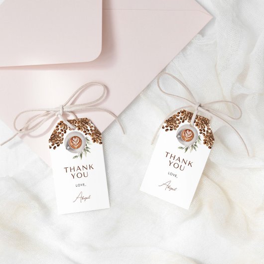 Bruiloftsfeestje met koffie - Liefde in de lucht Cadeaulabel