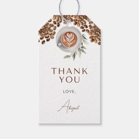 Bruiloftsfeestje met koffie - Liefde in de lucht Cadeaulabel (Voorkant)