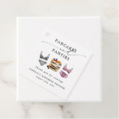 Bruiloftsfeestje met pancakes en ondergoed bedankjes labels (In situ)