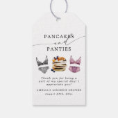 Bruiloftsfeestje met pannekoeken en ondergoed cadeaulabel (Achterkant)