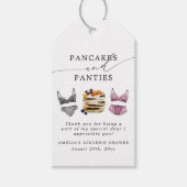 Bruiloftsfeestje met pannenkoeken en ondergoed cadeaulabel (Voorkant)