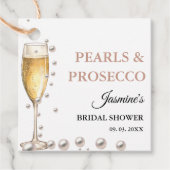 Bruiloftsfeestje met Parels en Prosecco Bedankjes Labels (Voorkant)