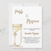 Bruiloftsfeestje met Parels en Prosecco Kaart (Voorkant)