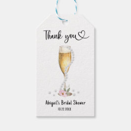 Bruiloftsfeestje met Parels & Prosecco Dank je Cadeaulabel