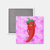 Bruiloftsfeestje met rode hete peper diva magneet (Voorkant / Achterkant)