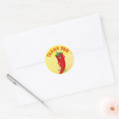 Bruiloftsfeestje met rode hete peper diva ronde sticker (Envelop)