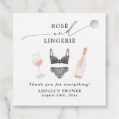 Bruiloftsfeestje met rozen en lingerie bedankjes labels (Achterkant)