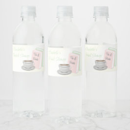 Bruiloftsfeestje met thee en boeken waterfles etiket