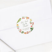 Bruiloftsfeestje met verse producten van de boeren ronde sticker