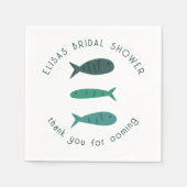 Bruiloftsfeestje met Vissen Motief CUSTOM Servet (Voorkant)