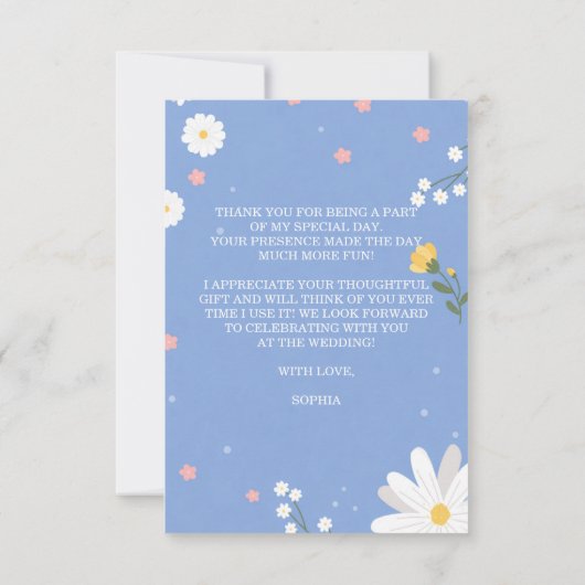 Bruiloftsfeestje met wilde bloemen bedankkaart (Achterkant)