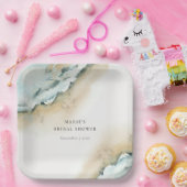 Bruiloftsfeestje met zeegolven en strand papieren bordje (Feest)