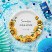 Bruiloftsfeestje met zonnebloemen papieren bordje (Feest)