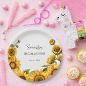 Bruiloftsfeestje met zonnebloemen papieren bordje (Feest)